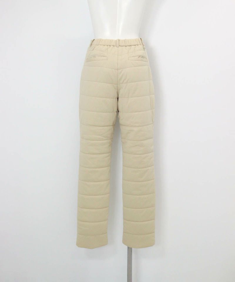 防風保温中綿キルトパンツ(ベージュ)後ろ