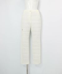 防風保温中綿キルトパンツ(ホワイト)前