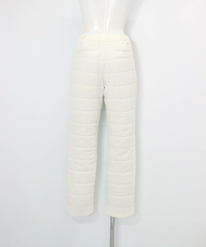 防風保温中綿キルトパンツ(ホワイト)後ろ
