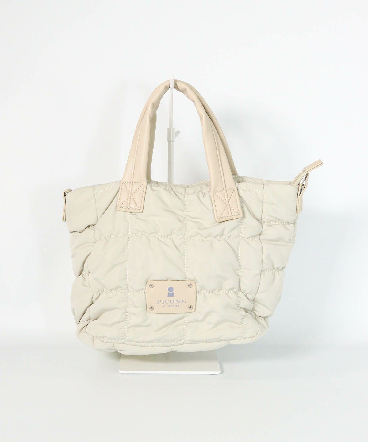  ギャザーキルティングミニバッグ（ベージュ）