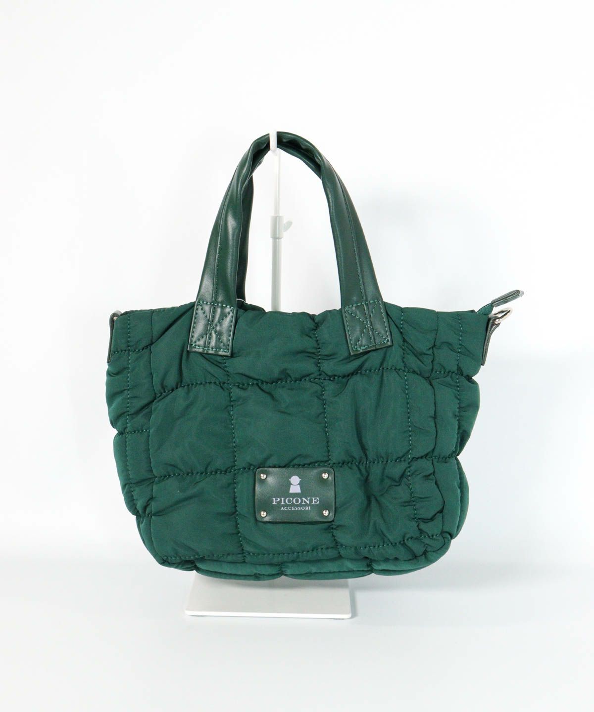  ギャザーキルティングミニバッグ（グリーン）