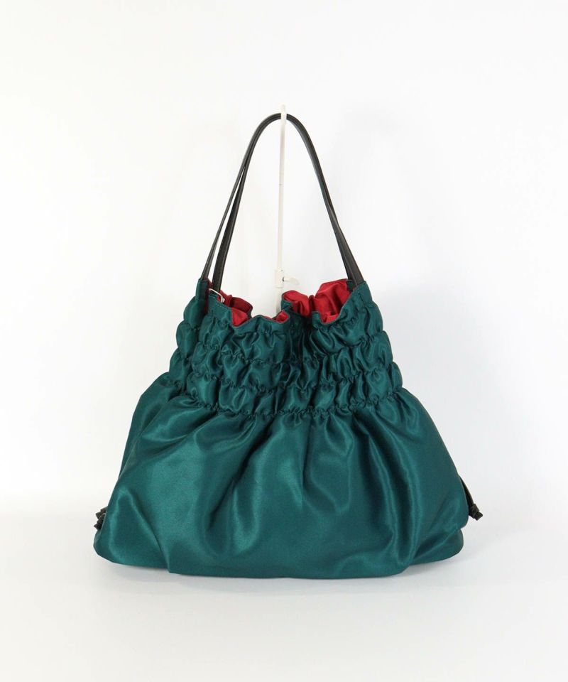 スカーフ柄風トートバッグ(グリーン)後ろ