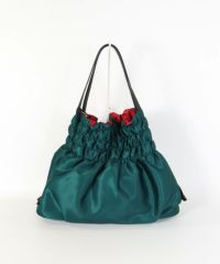 スカーフ柄風トートバッグ(グリーン)後ろ