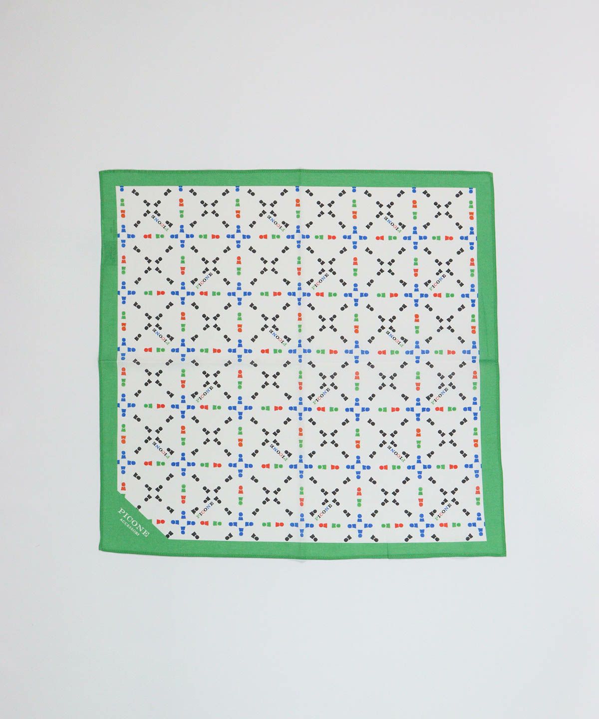 コットン100％総柄バンダナ(グリーン)