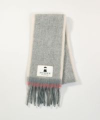 ウールアルパカ混配色マフラー(ライトグレー)