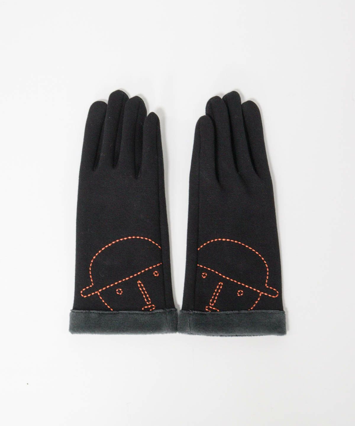 コットン混裏起毛手袋（ブラック）