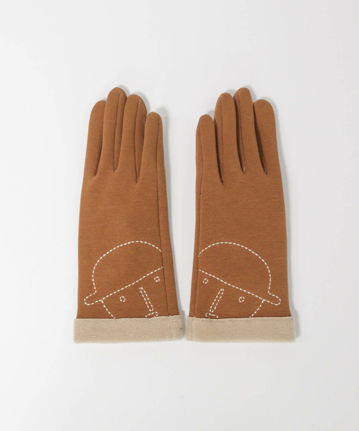 コットン混裏起毛手袋（キャメル）