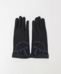 コットン混裏起毛手袋（ネイビー）