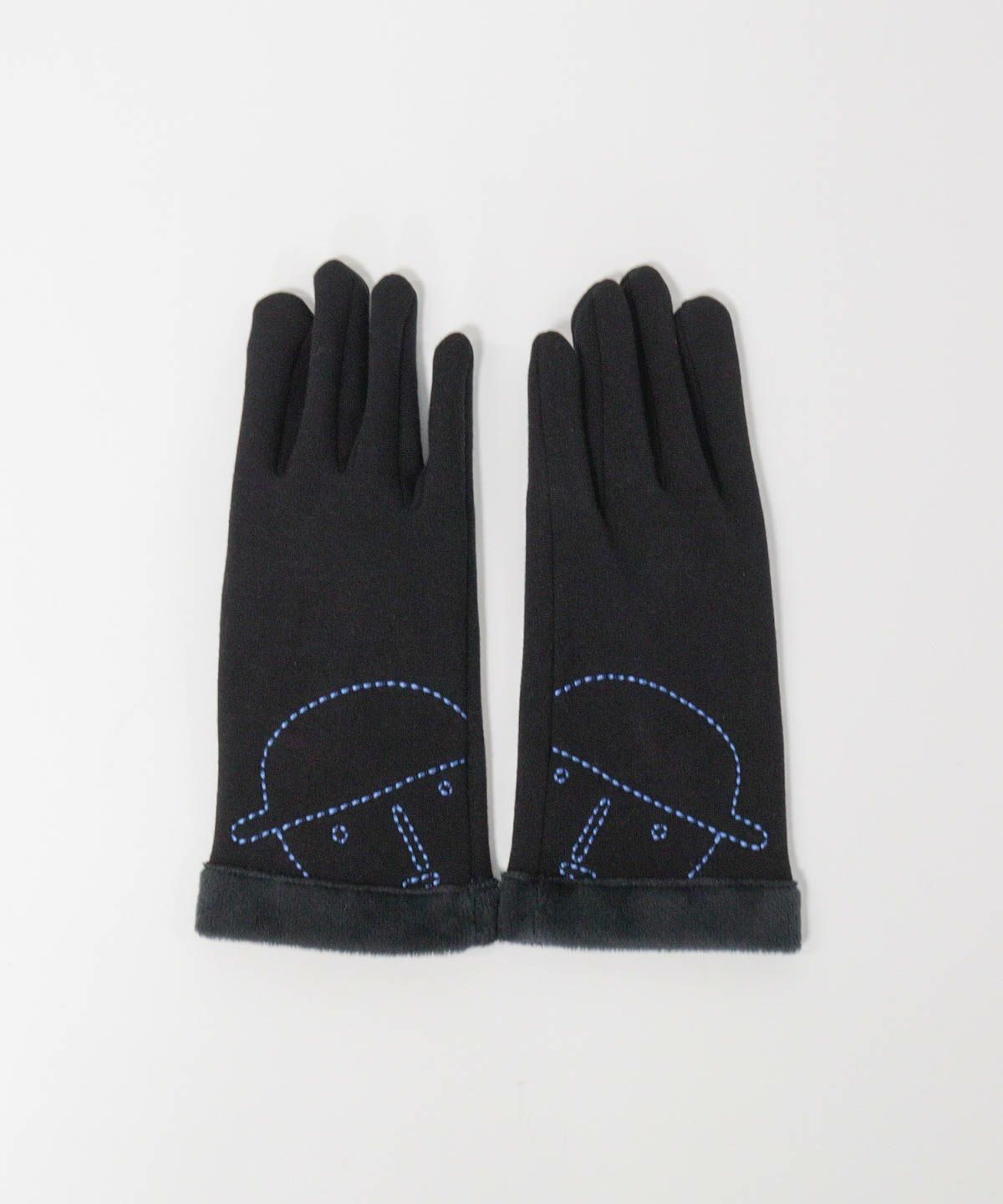 コットン混裏起毛手袋（ネイビー）