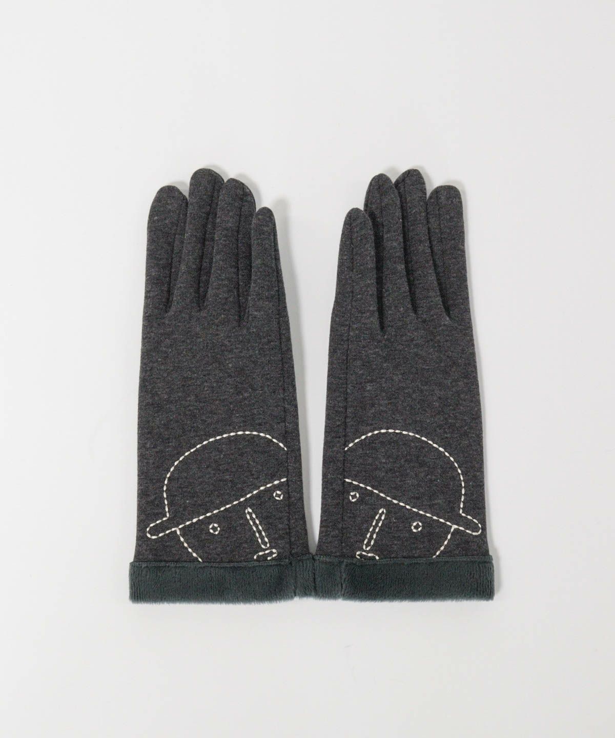 コットン混裏起毛手袋（グレー）
