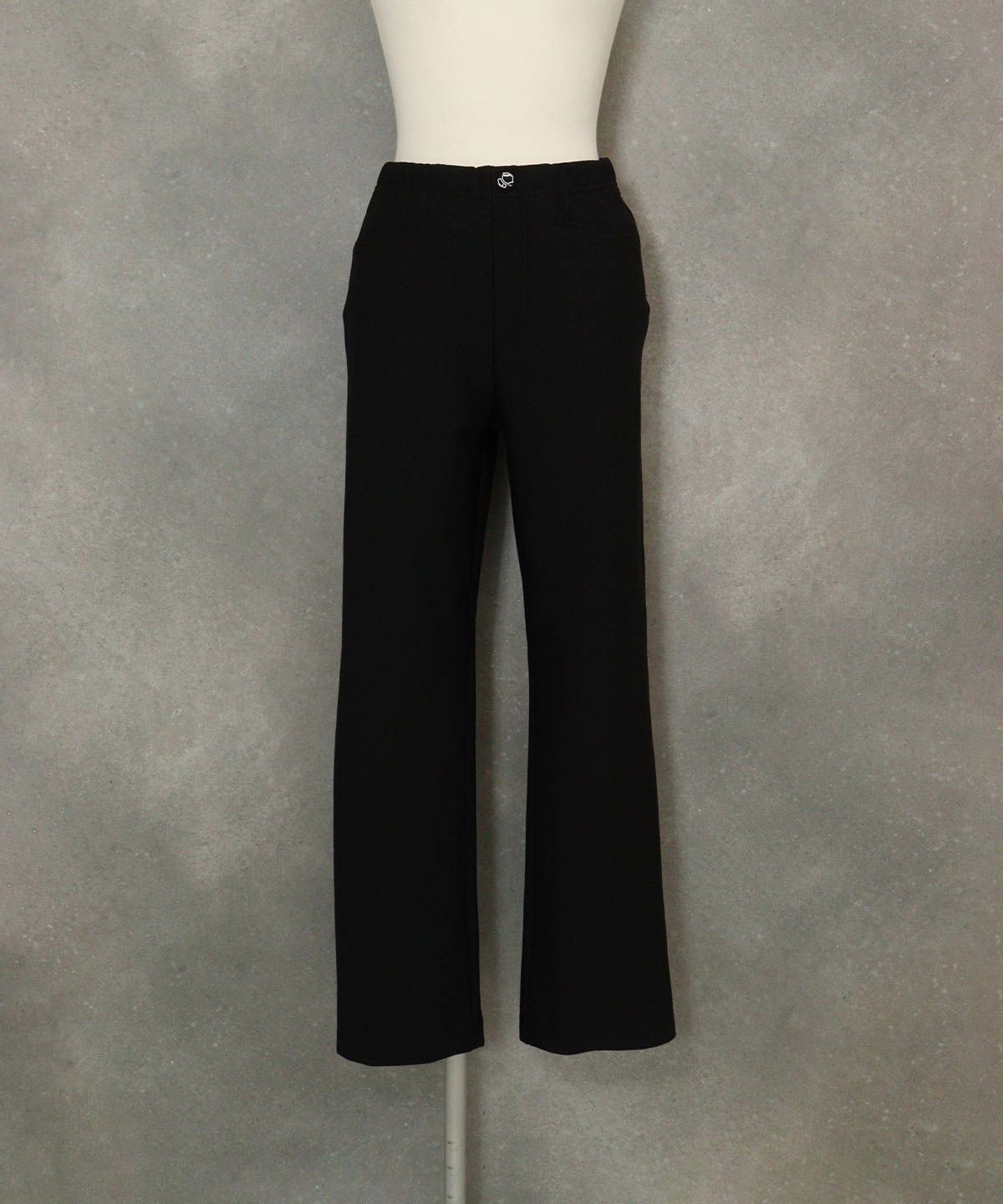 裏起毛イージーパンツ(ブラック)前