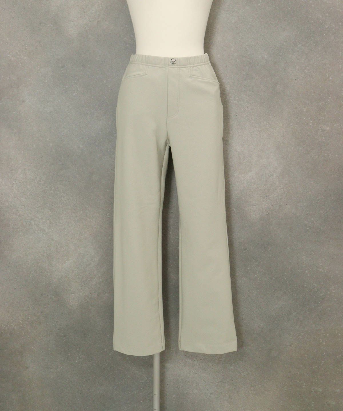 裏起毛イージーパンツ(ライトグレー)前