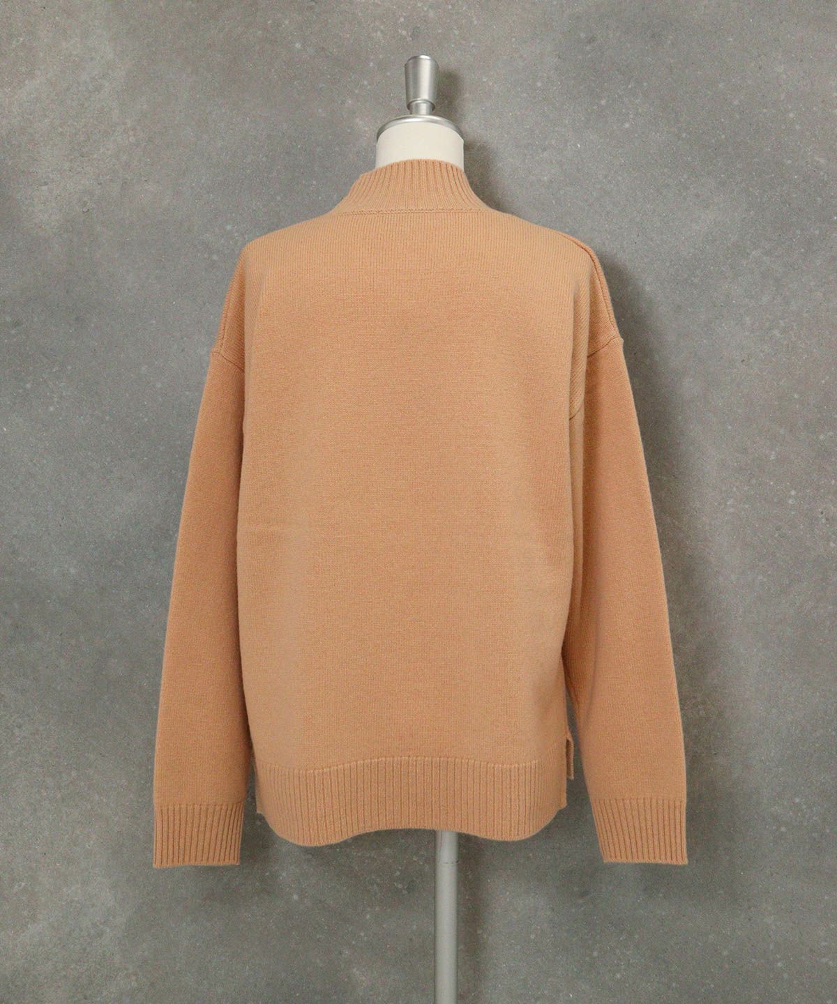 ウール100％カラフルピコニット後（ライトオレンジ）