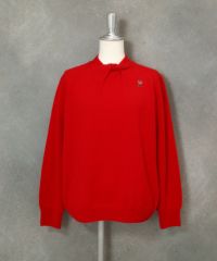 ウール100％ツイストネックニット（レッド）