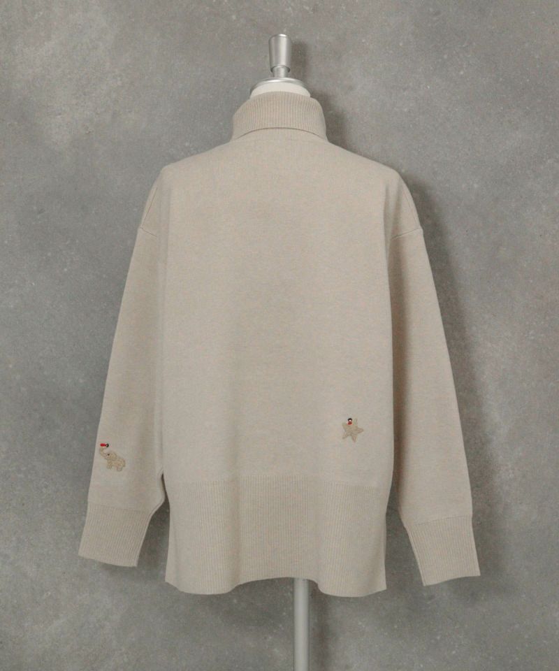 ラメ刺繍ワッペンハイネックニット|スタジオピッコーネ - ゴルフウェア