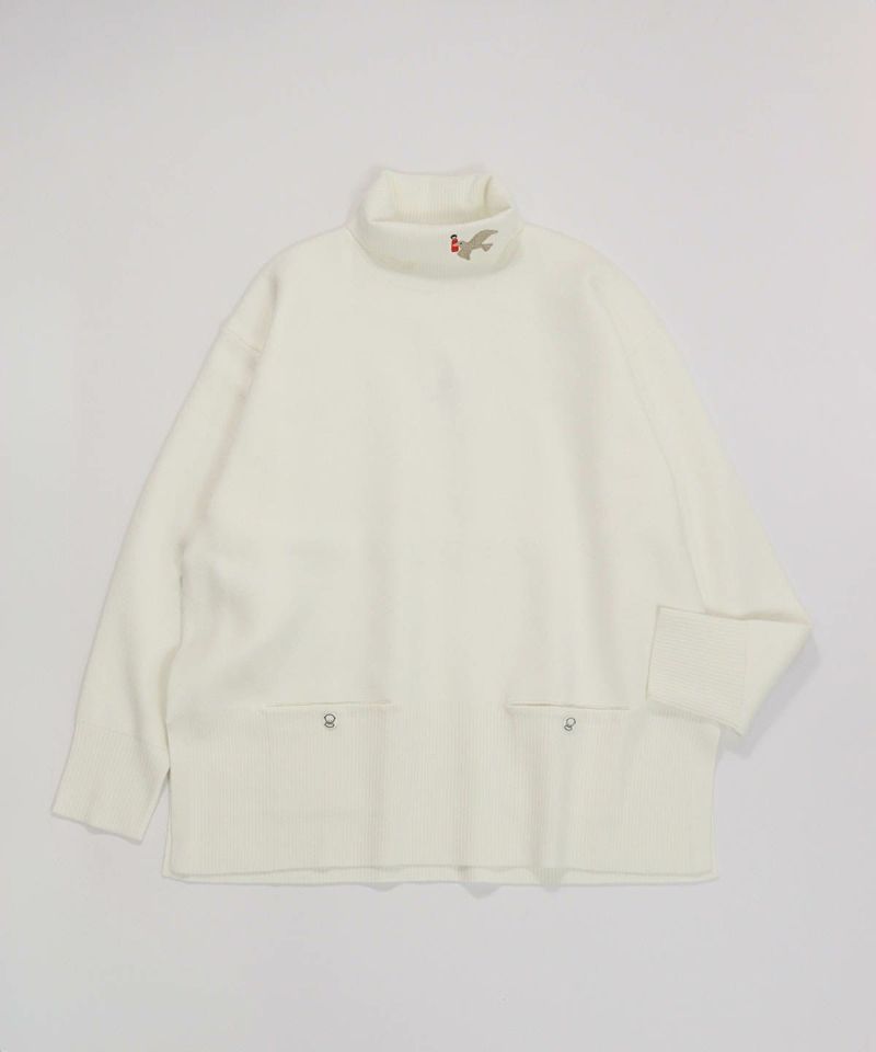 ラメ刺繍ワッペンハイネックニット|スタジオピッコーネ - ゴルフウェア