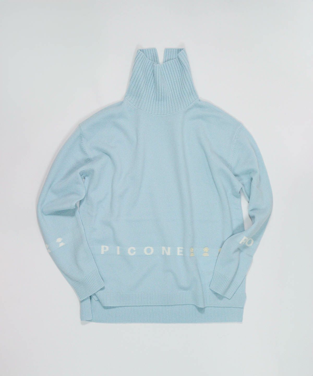 未使用 STUDIO PICONE ピッコーネ ハイネックニットプルオーバー ウール100％ロゴタートルニット|スタジオピッコーネ - ゴルフウェアや