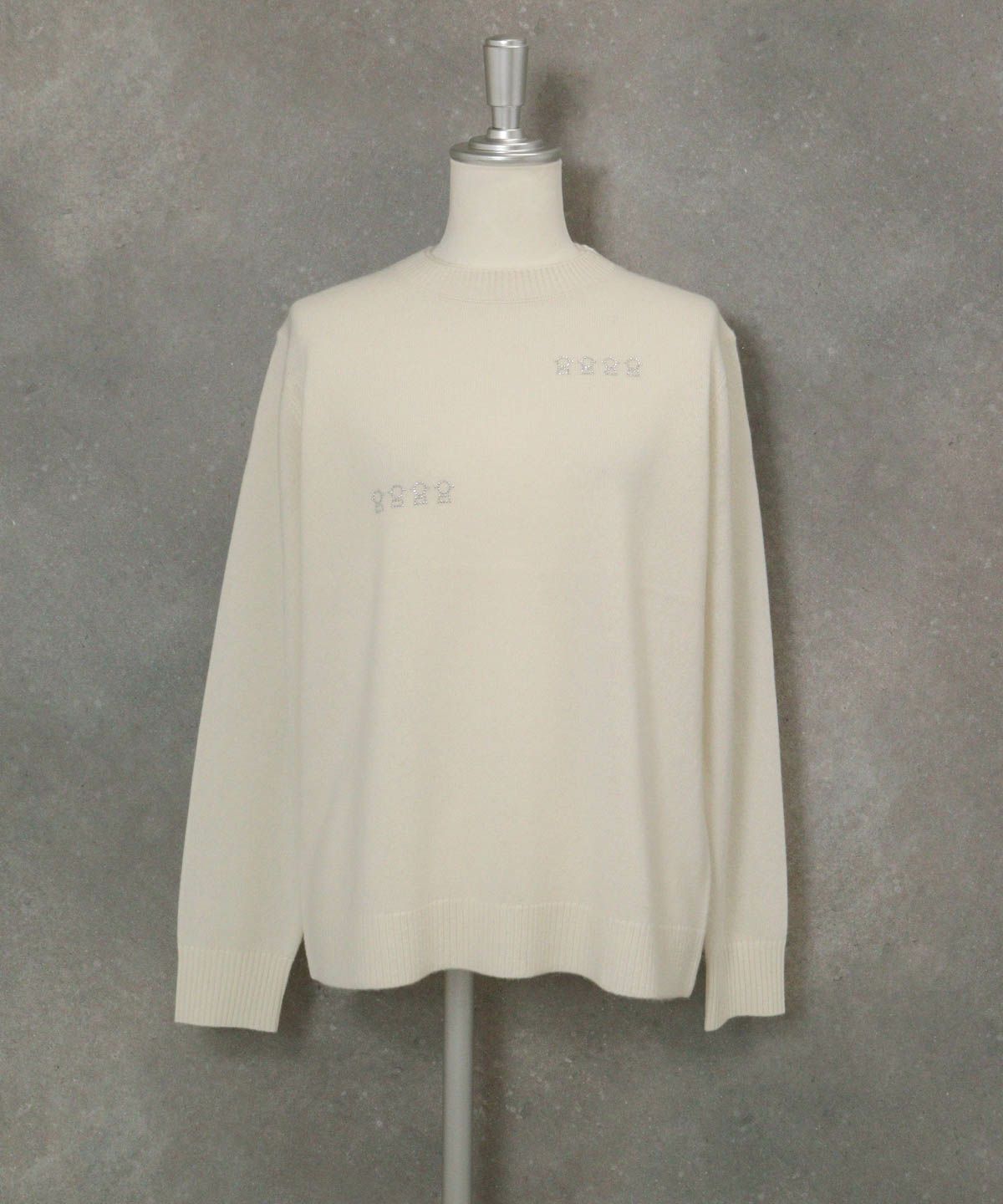 カシミヤ100％ピコストーンニット（ホワイト）