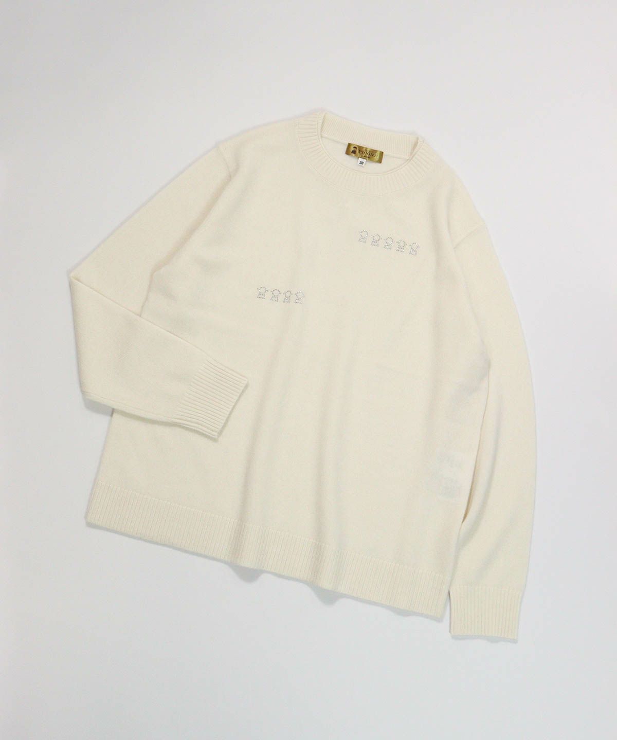 カシミヤ100％ピコストーンニット（ホワイト）