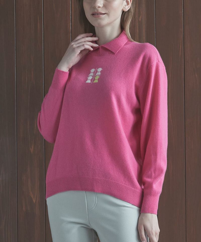 カシミヤ100％襟付きニット|スタジオピッコーネ - ゴルフウェアや婦人