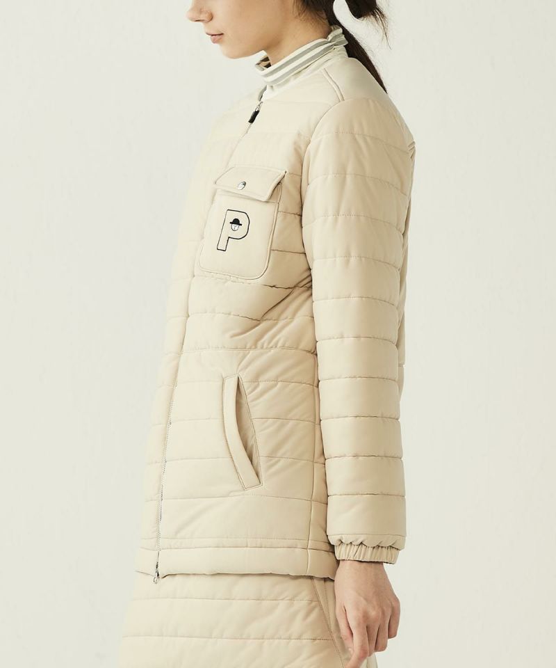 防風保温ノーカラー中綿ブルゾン|ピッコーネクラブ - ゴルフウェアや