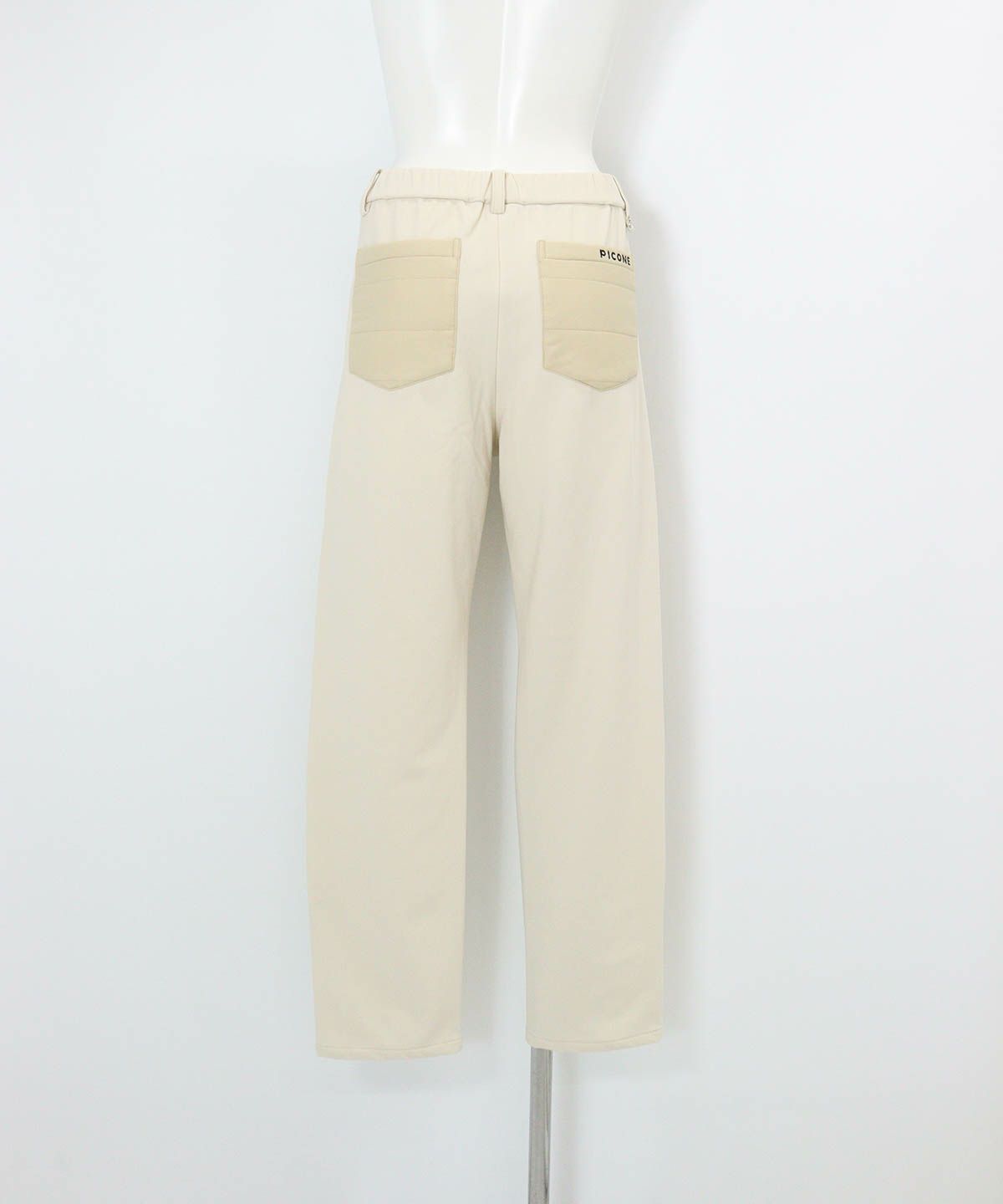 防風撥水中綿キルト切替パンツ(ベージュ)後ろ