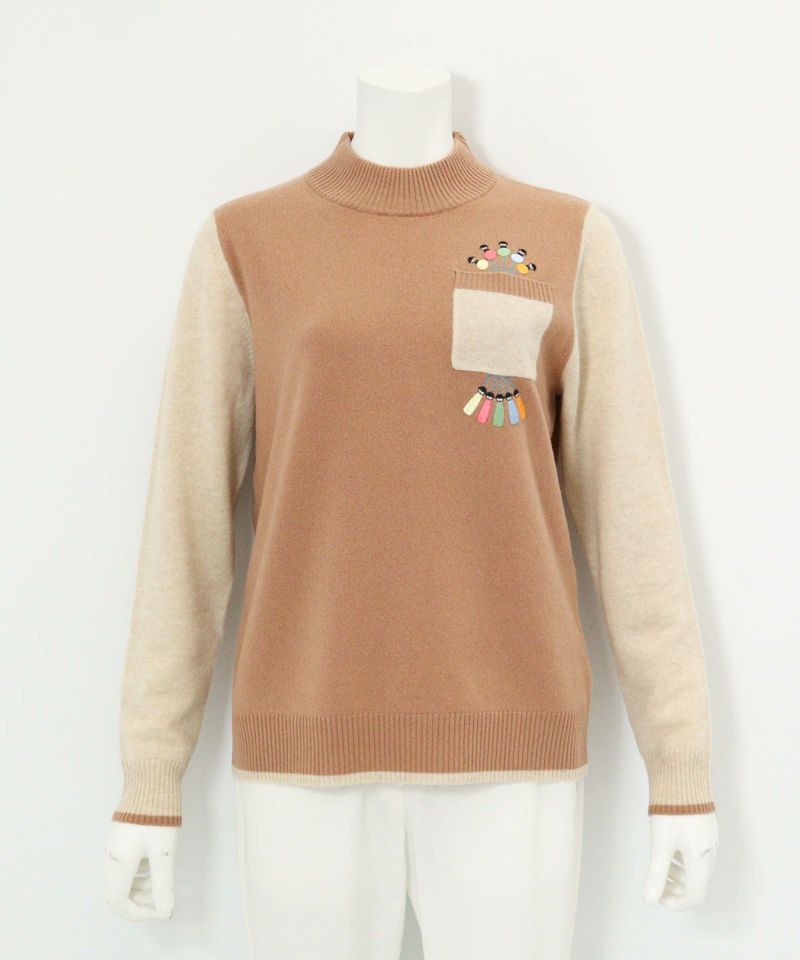 カシミヤ100％配色ニット|ピッコーネクラブ - ゴルフウェアや婦人服通販