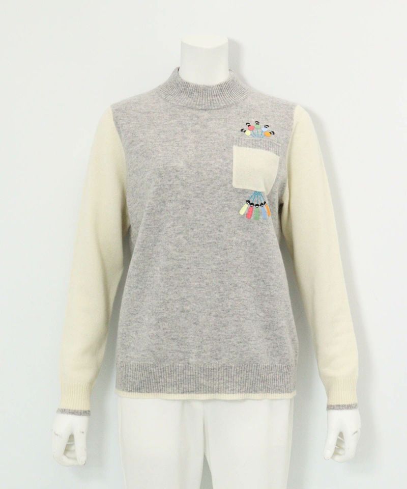カシミヤ100％配色ニット|ピッコーネクラブ - ゴルフウェアや婦人服通販