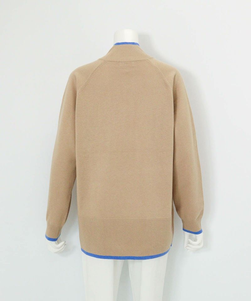 ウール混リブ切替ニット後（ベージュ）