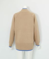 ウール混リブ切替ニット後（ベージュ）