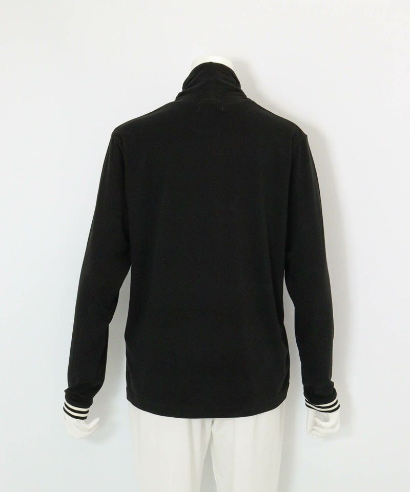 手描き風イラスト発熱素材プルオーバー(ブラック)後ろ