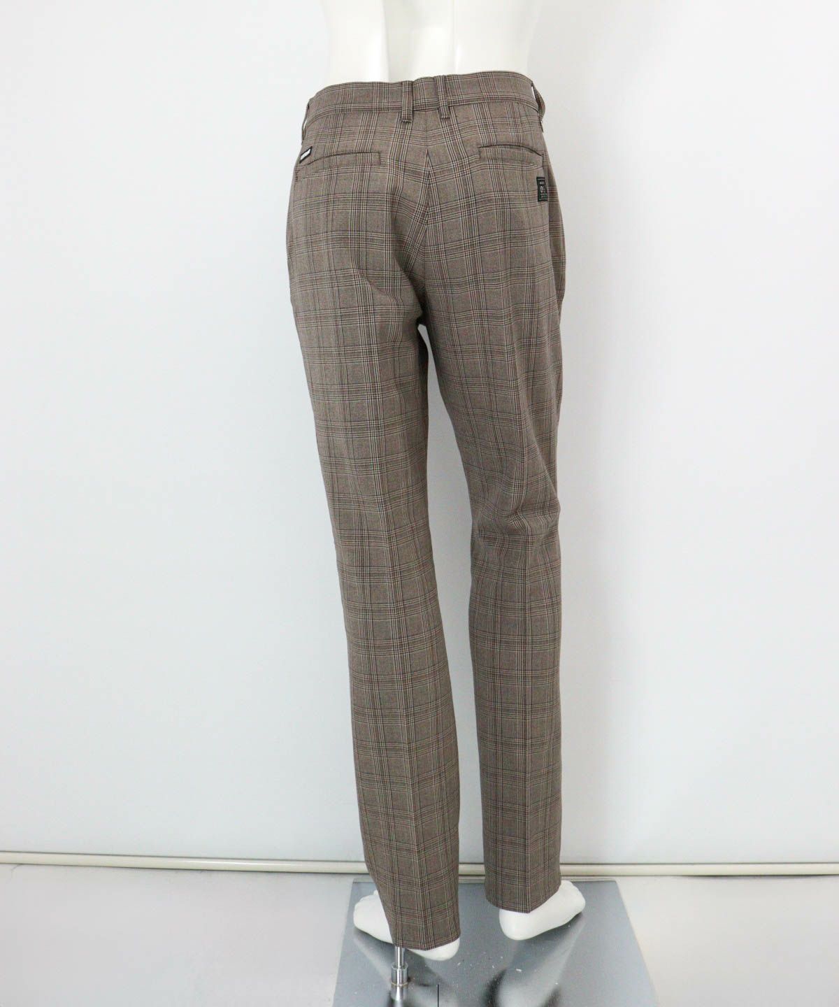 【メンズ】グレンチェック柄パンツ(ブラウン)後ろ