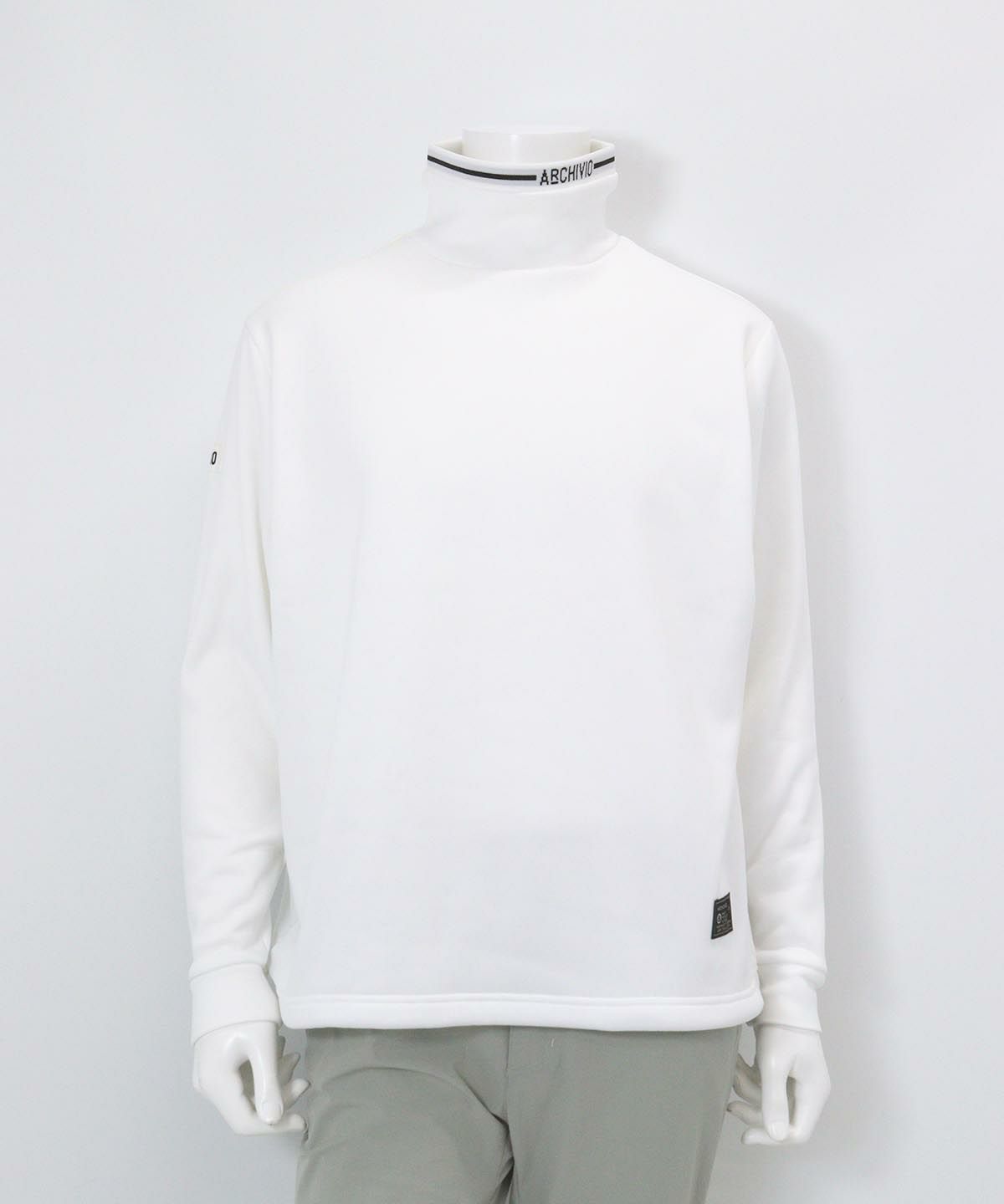 裏起毛ボトルネックプルオーバー（ホワイト）