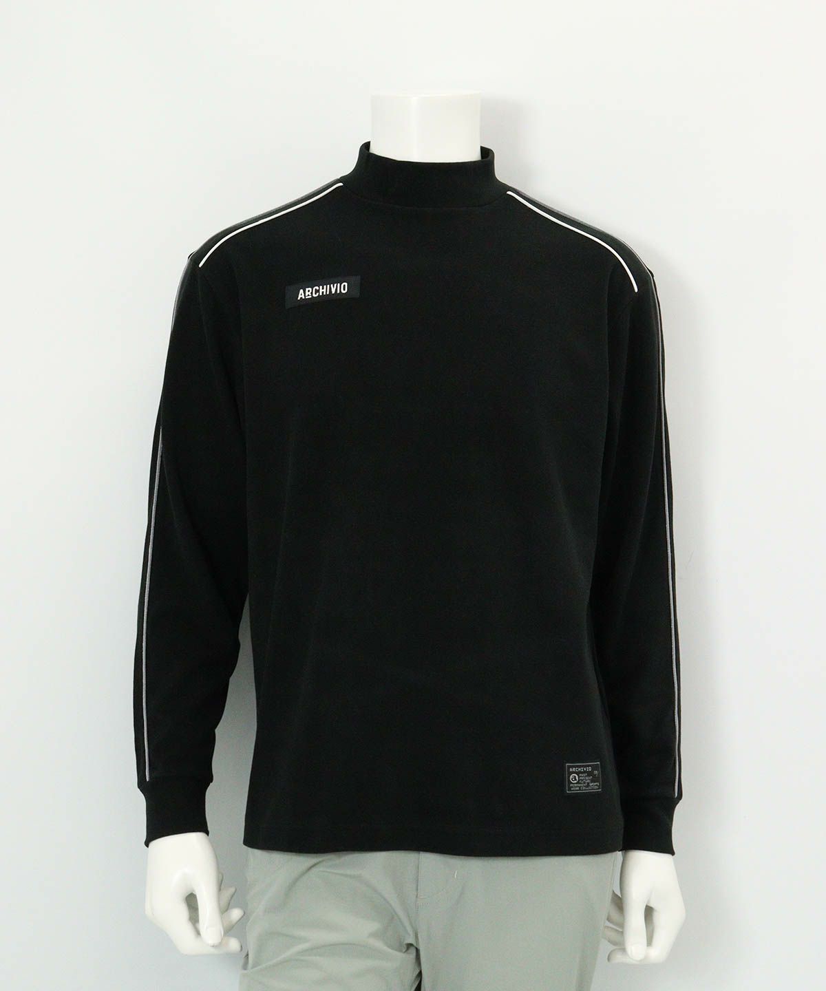 【メンズ】パイピングライン起毛プルオーバー(ブラック)