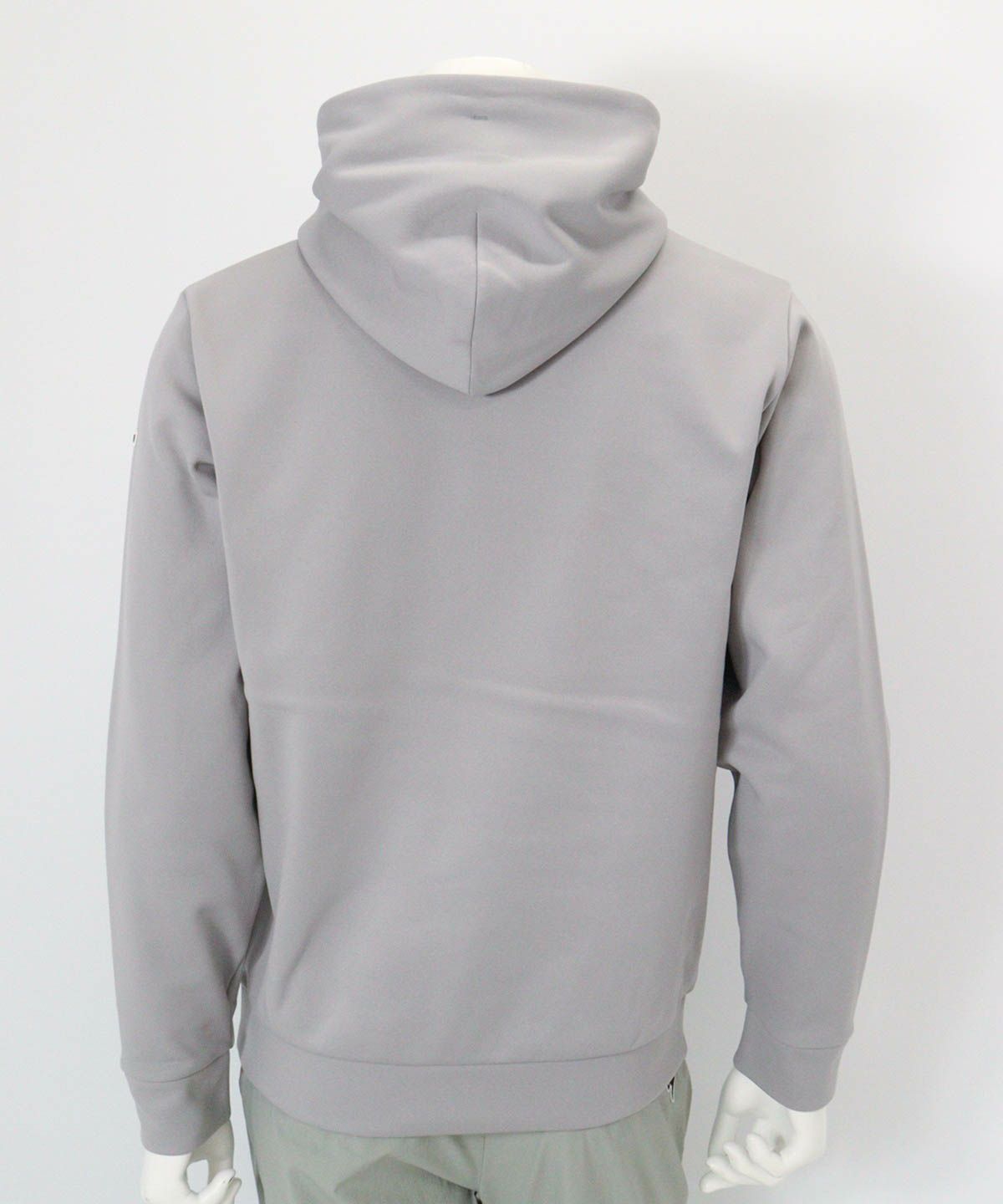 【メンズ】裏フリースフードパーカー(ライトグレー)後ろ