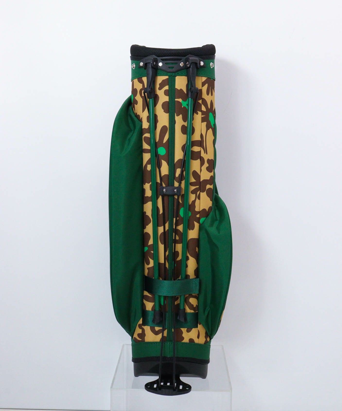 スタンド式ヒョウ柄キャディバッグ(ベージュ)