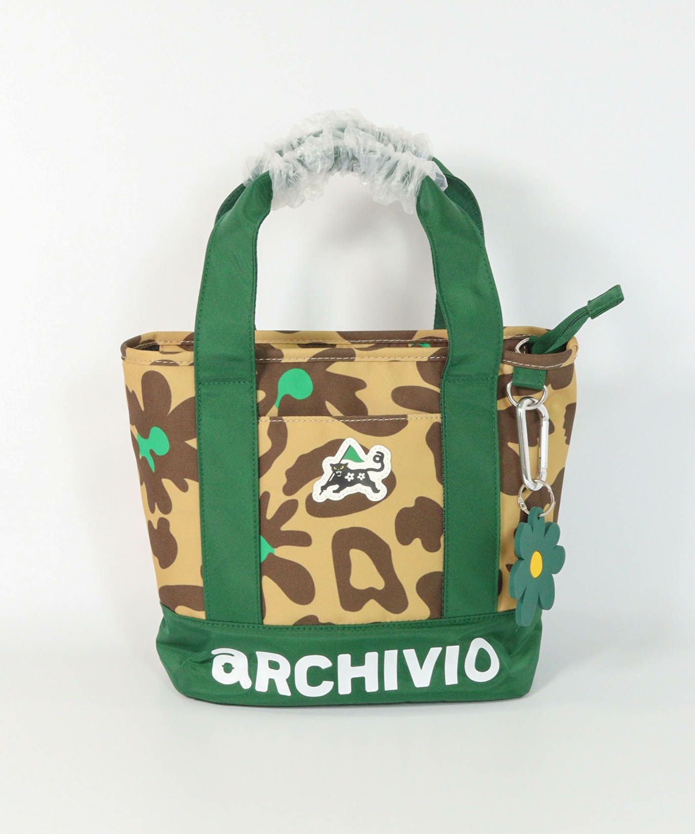 ヒョウ柄カートバッグ(ベージュ)前