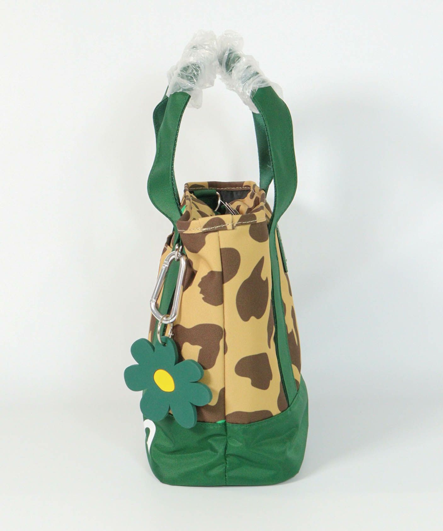 ヒョウ柄カートバッグ(ベージュ)横