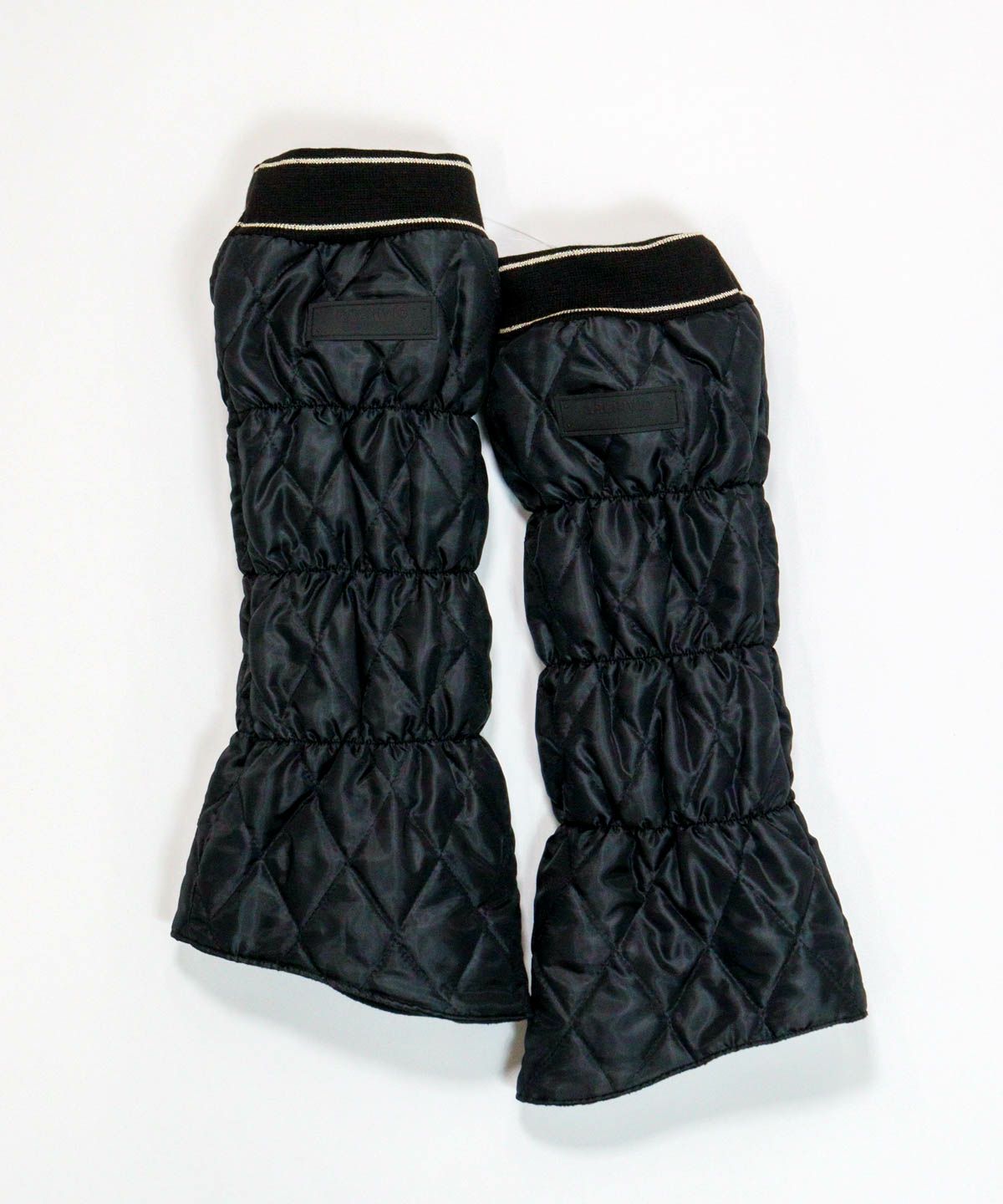 リブ切替裏起毛レッグウォーマー（ブラック）