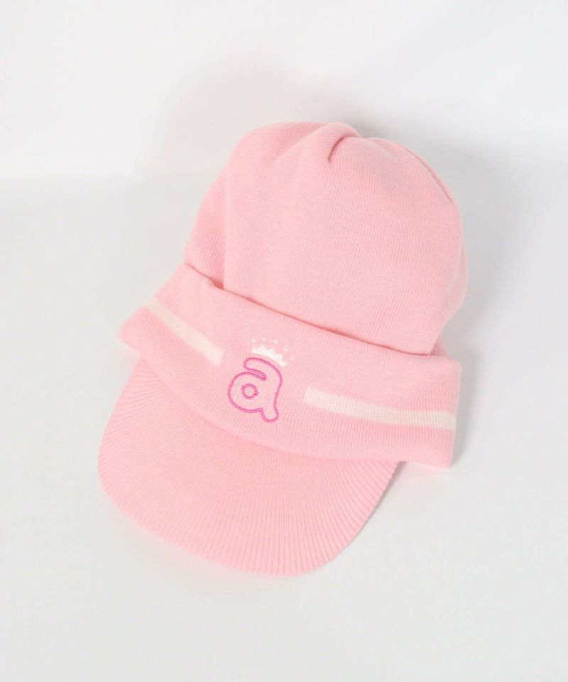 ラインニットキャップ(ピンク)
