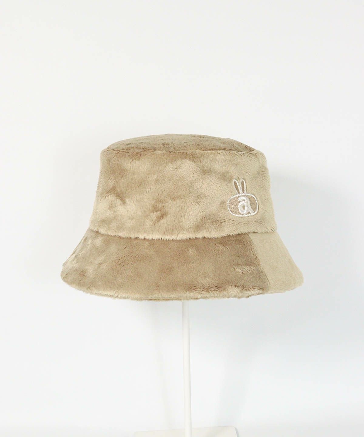 ポイント刺繍ファーハット(ベージュ)