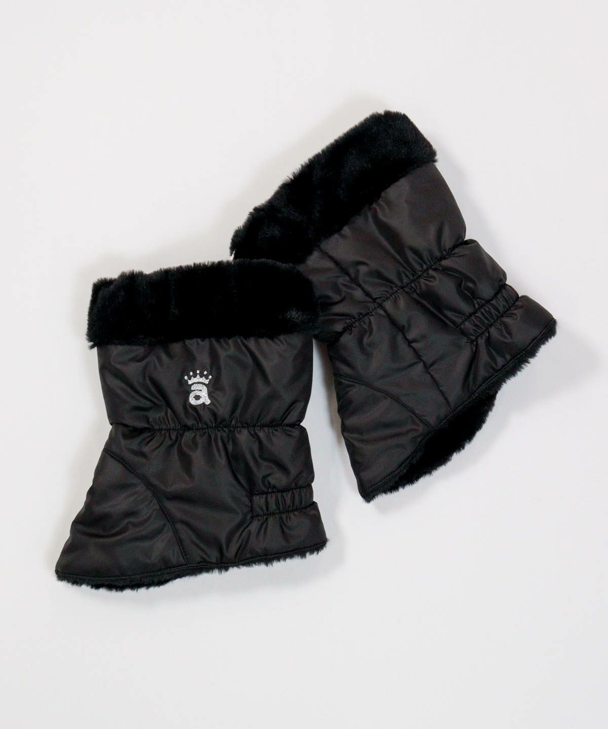 リバーシブルショートレッグウォーマー（ブラック）