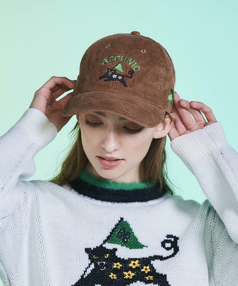 新作アルチビオ コーデュロイ刺繍キャップ 白 コーデュロイ刺繍キャップ|アルチビオ - ゴルフウェアや婦人服通販