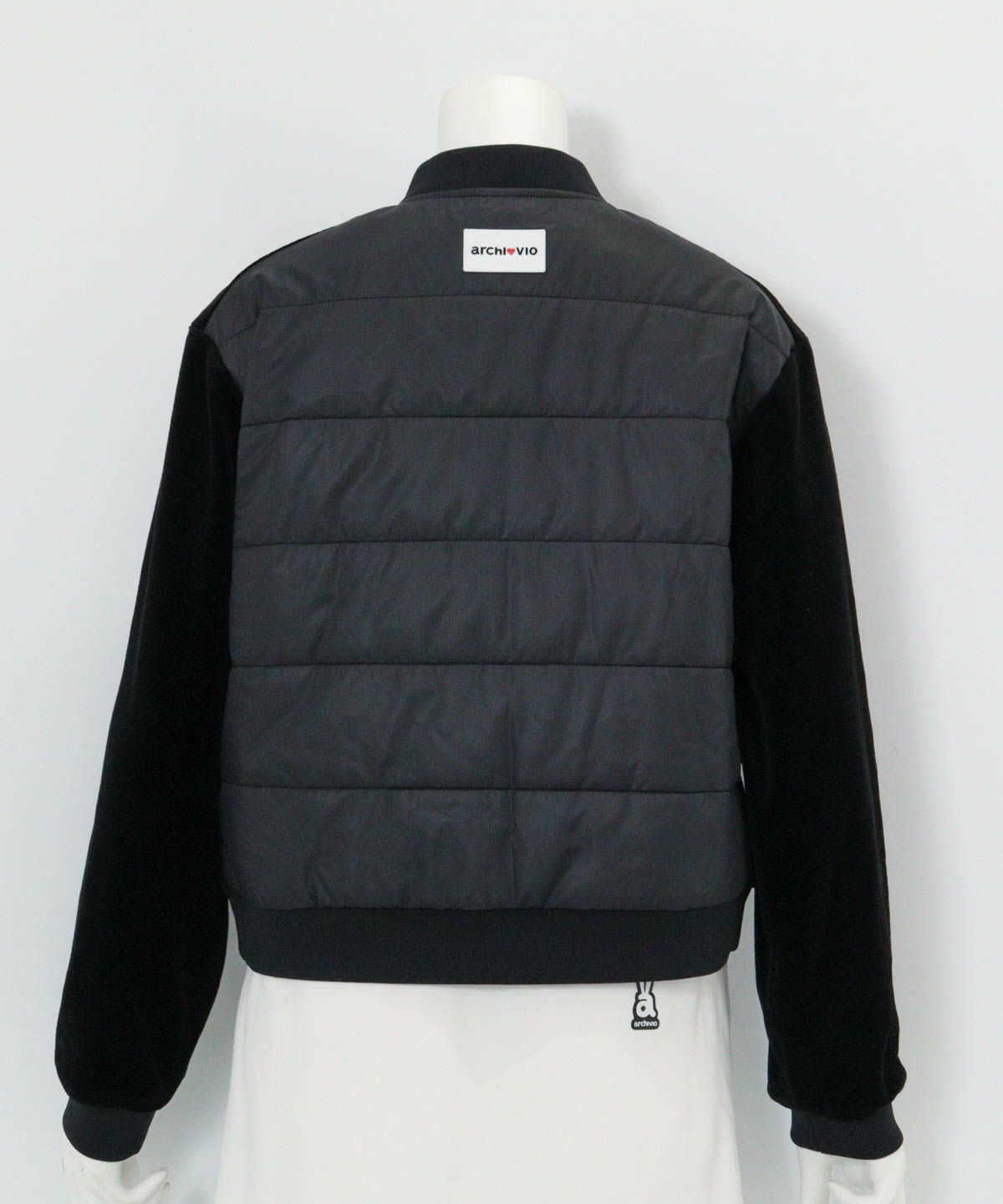 ベロア×中綿ブルゾン(ブラック)後ろ