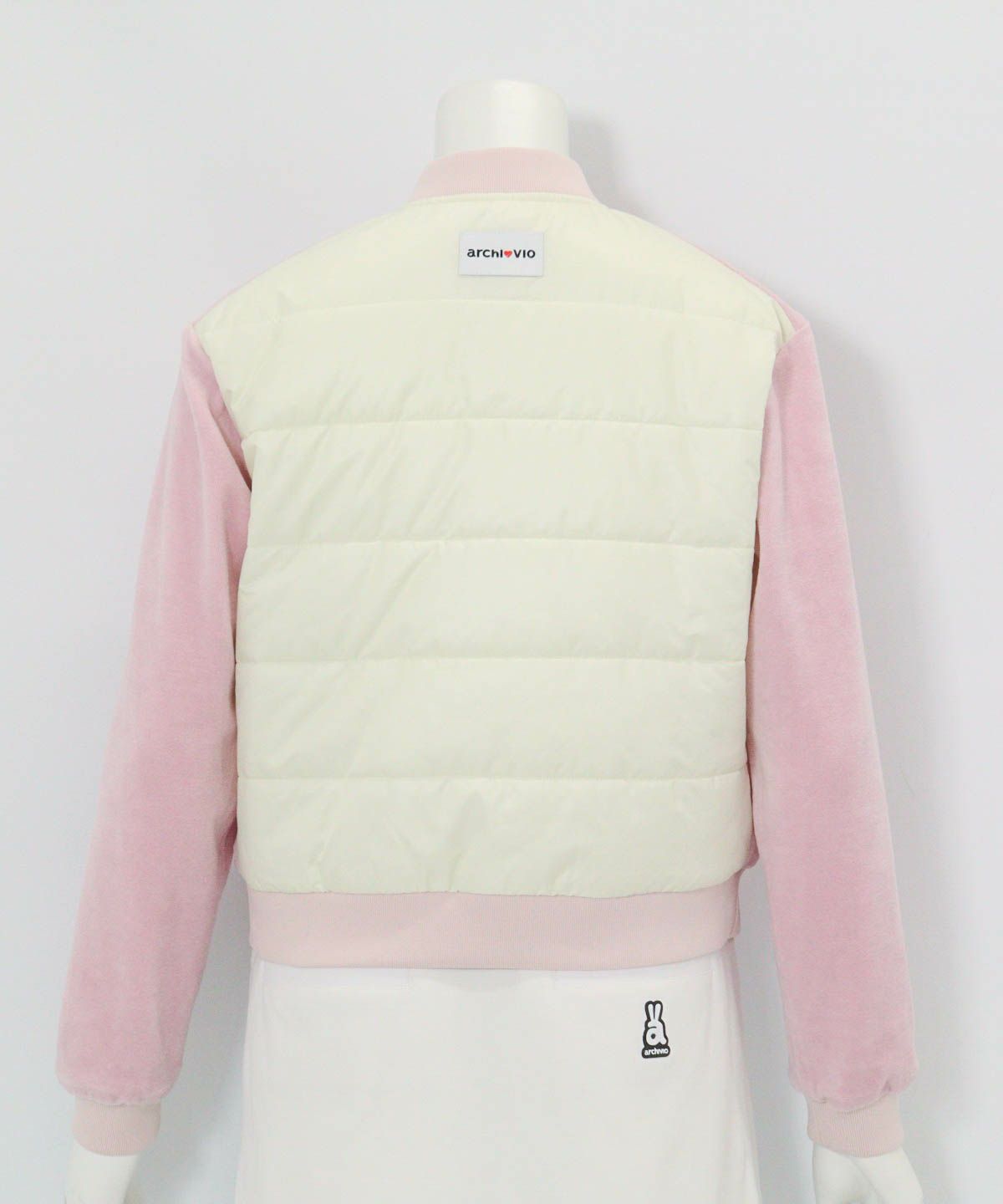 ベロア×中綿ブルゾン(ピンク)後ろ