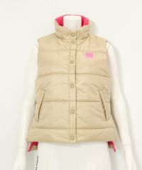 中綿サイドロゴベスト(ベージュ)前