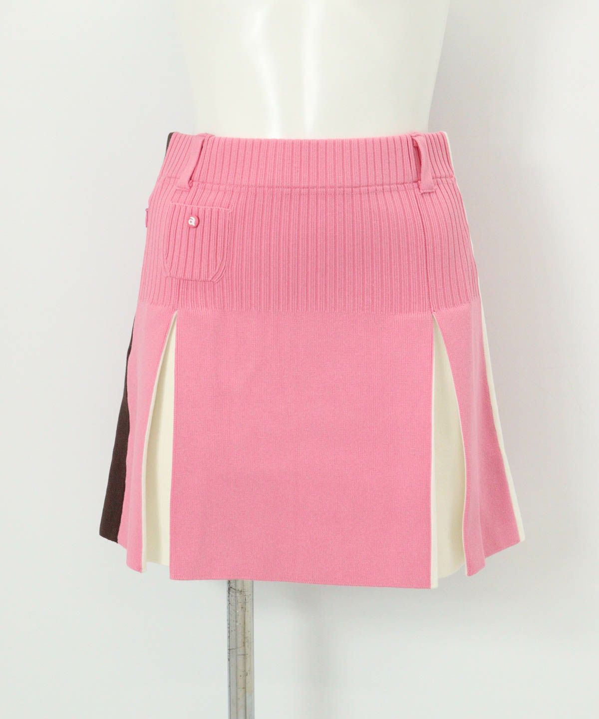 カラーライン配色ニットスカート(ピンク)前