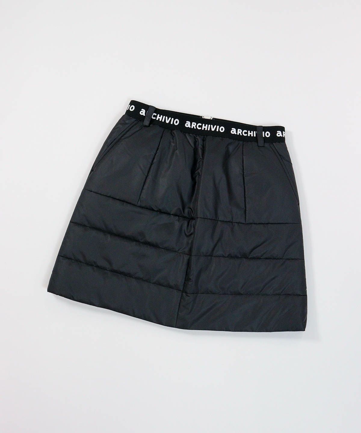 ウエストロゴ中綿撥水スカート（ブラック）