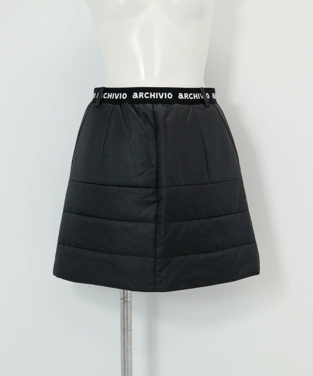 ウエストロゴ中綿撥水スカート（ブラック）