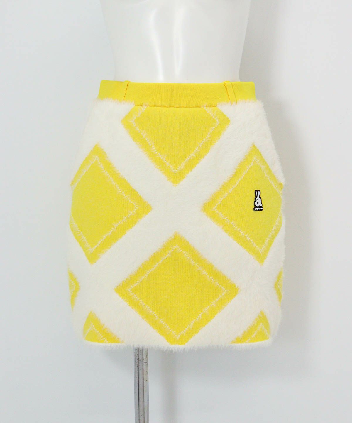 フェザーヤーン保温ニットスカート（ライトイエロー）